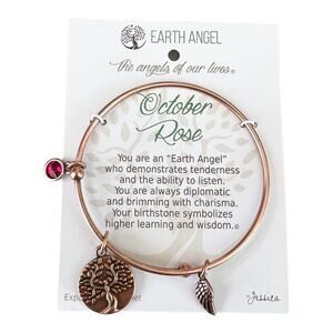 Earth Angel October Birthday Expandable Bracelet Gift